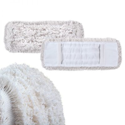 Pamučni mop sa čvorićima, bijele boje 50 cm